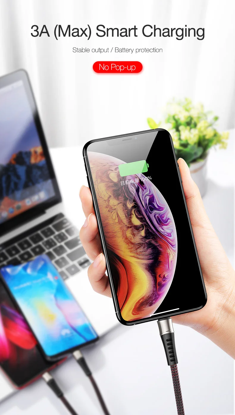 Cafele 3 в 1 USB кабель для iPhone X 8 huawei P30 samsung 3A Быстрая Зарядка Micro usb type C зарядное устройство кабели для передачи данных для мобильного телефона