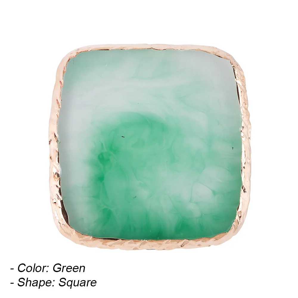 Green Square 1 шт. акриловый держатель из горного хрусталя для ногтей Акварельная палитра лаков для ногтей с золотыми краями блюдо для украшения кристаллов инструмент для маникюра LA665 - Цвет: Green Square
