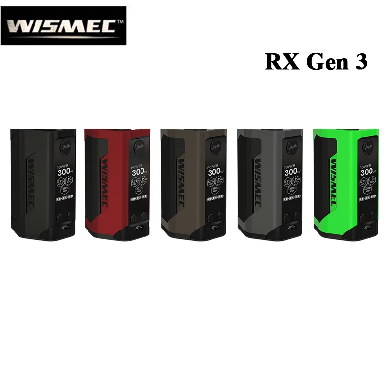 Электронная сигарета Wismec Рел RX GEN3 RXGEN3 поле MOD 300 Вт Vape 1 3 дюймов Экран испаритель