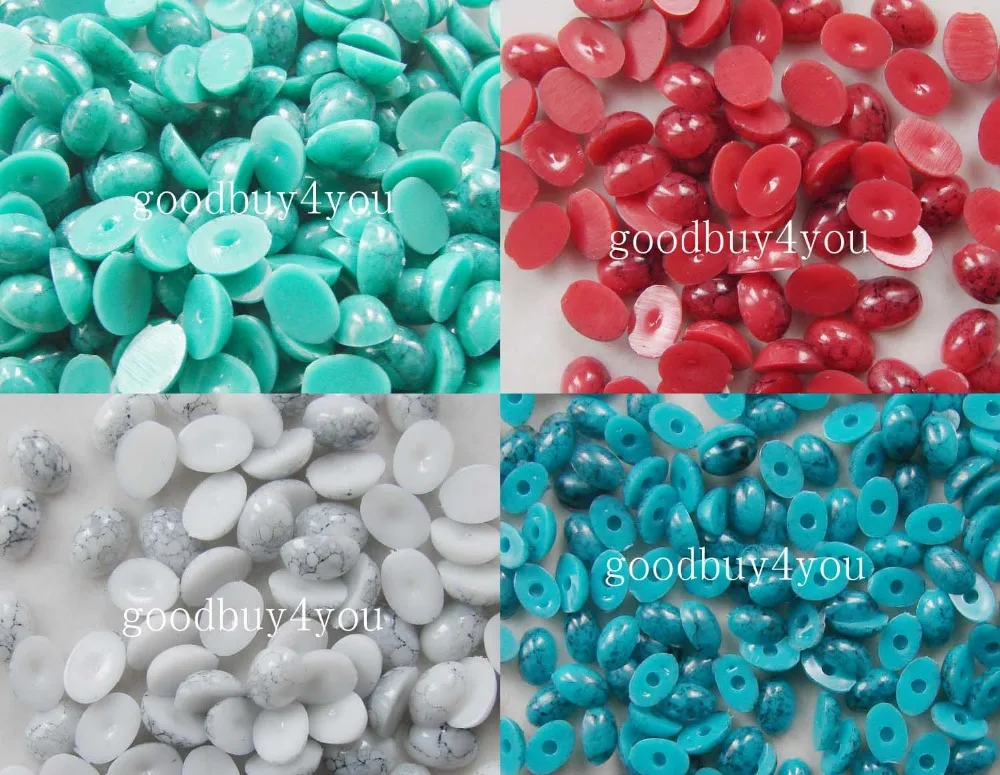 1000 шт. полуовальные бирюзовые бусины 4 Х6 мм|gem ball|bead duckbead types |