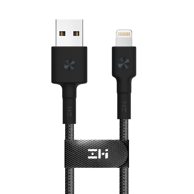 Lightning Black ZMI MFI сертифицированный кабель Lightning для iPhone, USB кабель, зарядное устройство, шнур для передачи данных для iPhone X 8 7 6 Plus, плетеный рукав, кабели для зарядки - Цвет: Lightning Black
