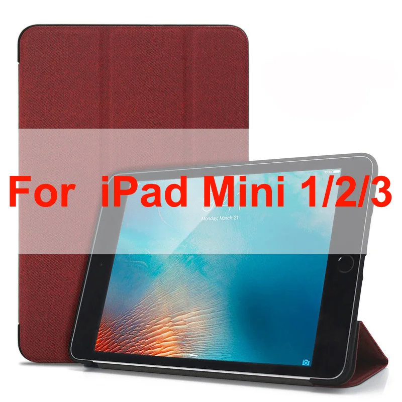 WOWCASE Чехол для iPad Air 2 6th Gen/Air 1/Mini 4/Mini 123/Pro 9,7 10,5 12,9/ 11 12,9 чехол твил PU Жесткий смарт-чехол для планшета - Цвет: Mini123 Red