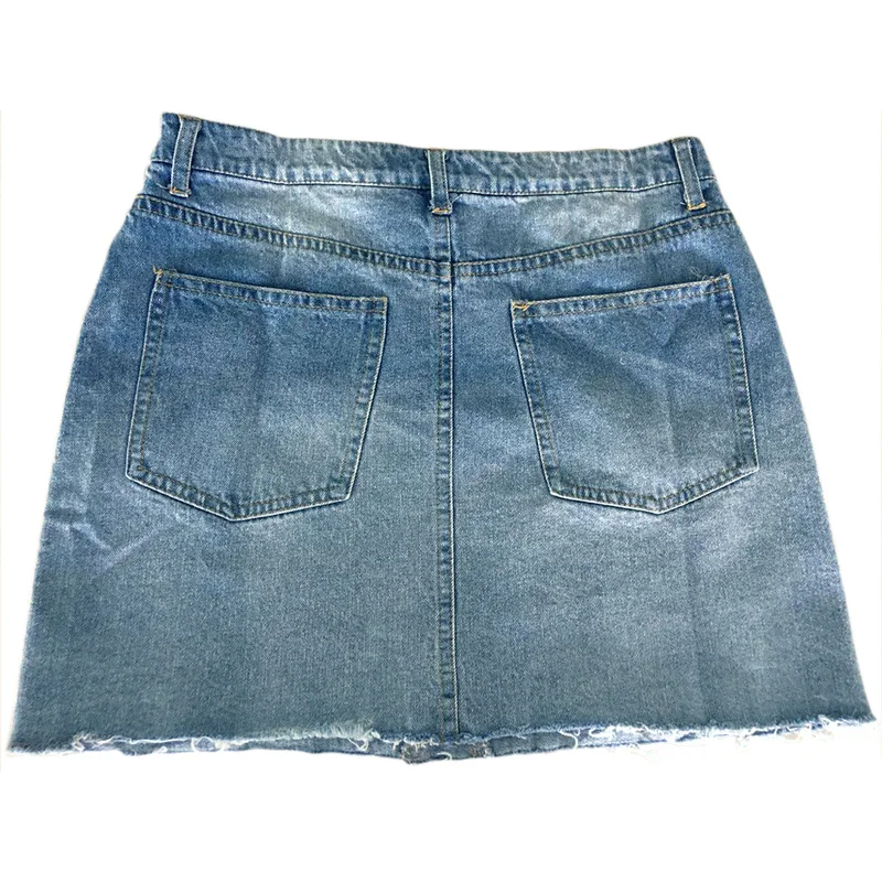 Moocare Для женщин Высокая Талия линии Жан юбка дамы бахромой Slim Fit Harajuku небольшие