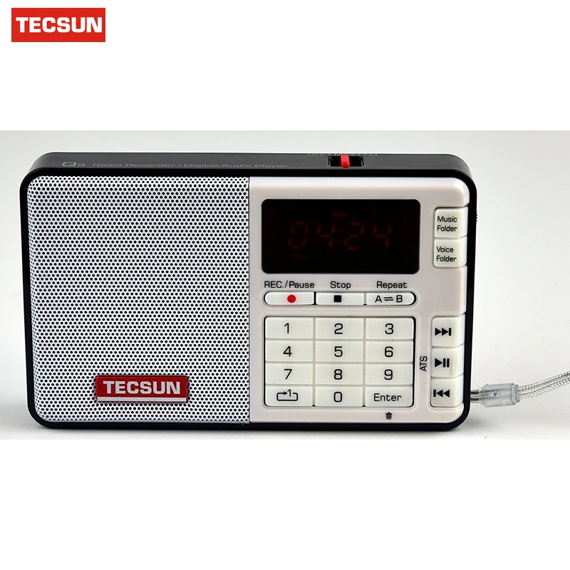 Бесплатная доставка TECSUN Q3 FM стерео Карманный диктофон MP3 плеер Радио 76 108|tecsun q3|radio