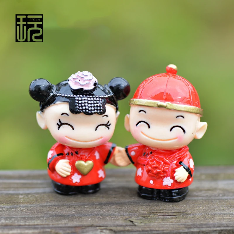 Женатый любовник китайский стиль Статуэтка пары полимерное свадебное украшение