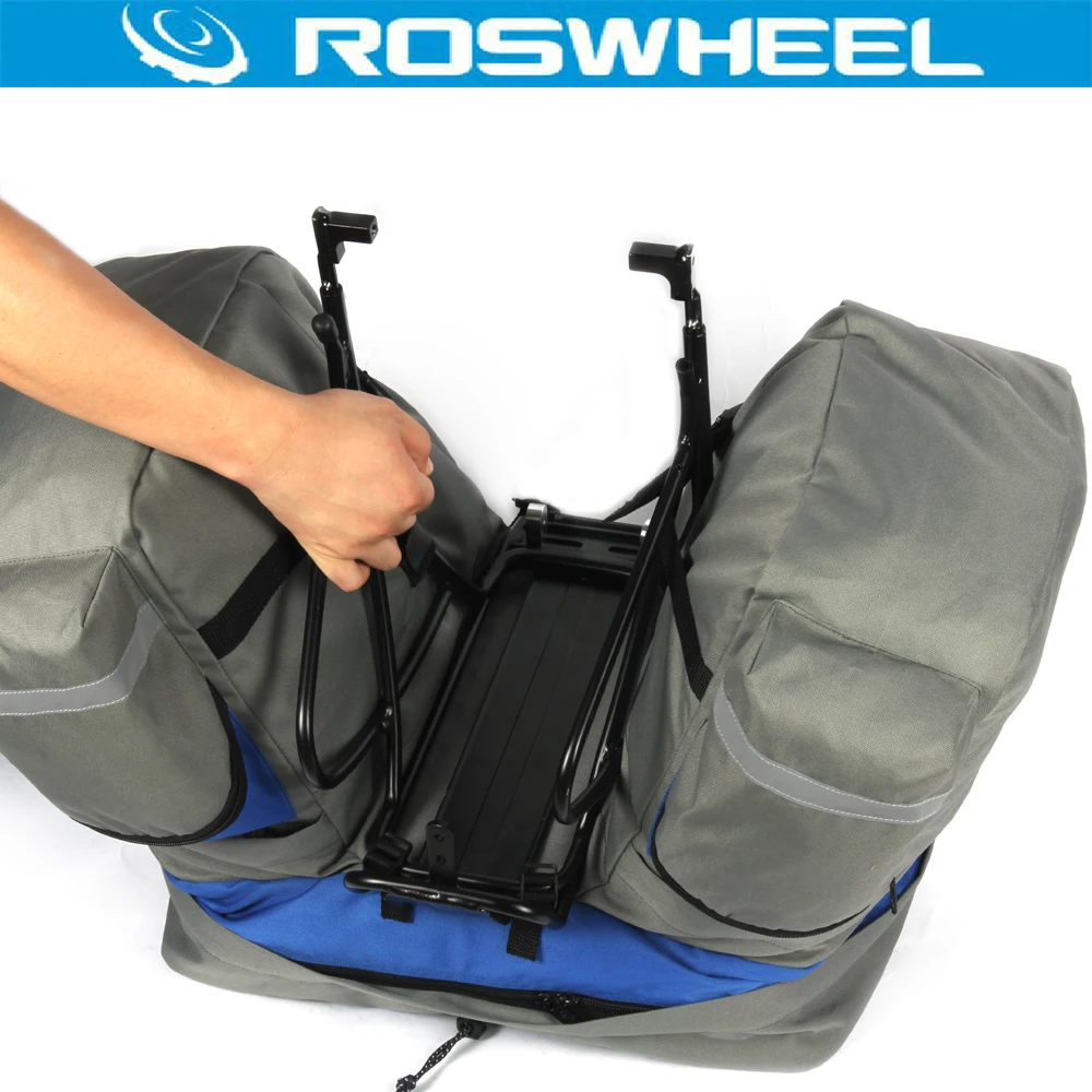 

ROSWHEEL 60L Waterproof Mountain Road Bicycle Bike Bag Cycling Double Side Rear Rack Tail Seat Trunk Carrier Pannier Rain Cover