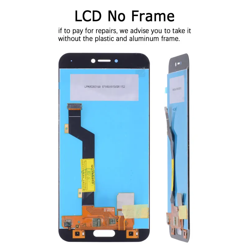Dual SIM Дисплей для Xiaomi Mi5C LCD в сборе с тачскрином на рамке 5.15'' черный белый золото