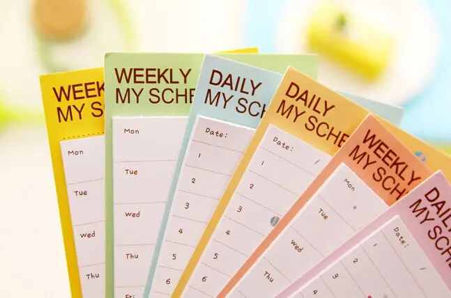 Новые Стикеры для ежедневного и еженедельного расписания блокноты записей