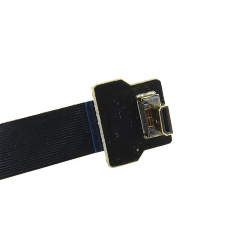 Поворотный плоский кабель 90 градусов FPV Micro HDMI совместимый штекер мини гнездо FPC