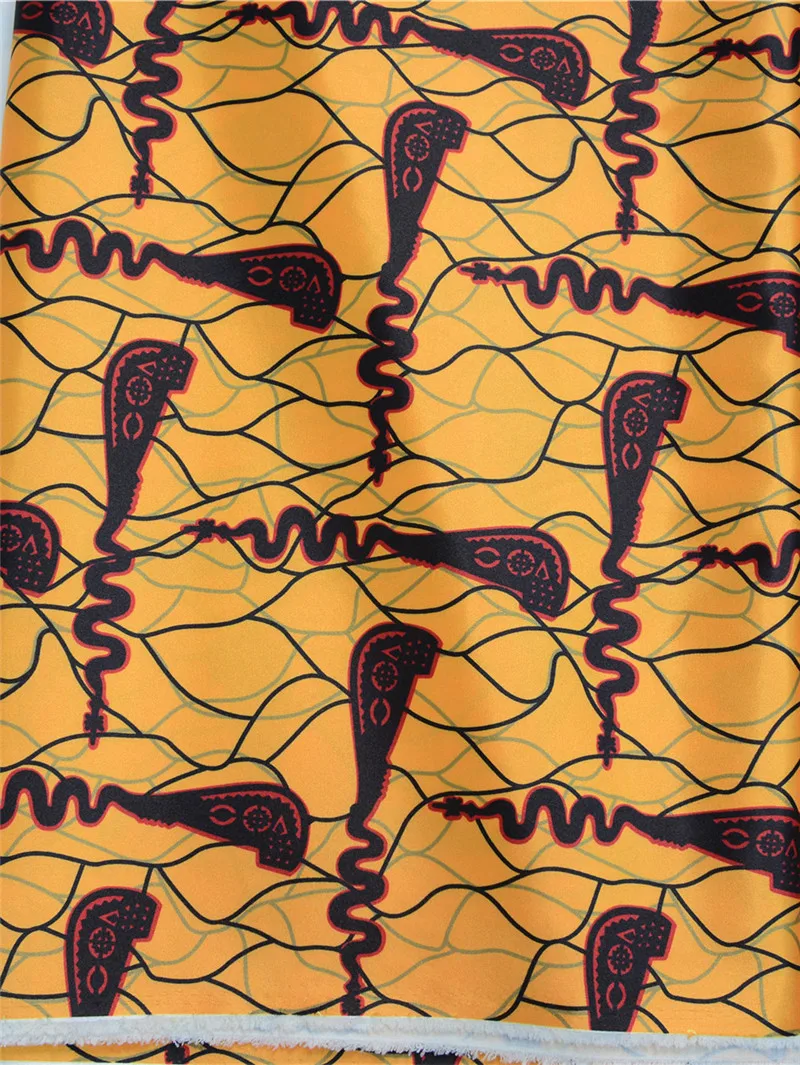 Лидер продаж шелковая атласная ткань красочный африканский восковой узор