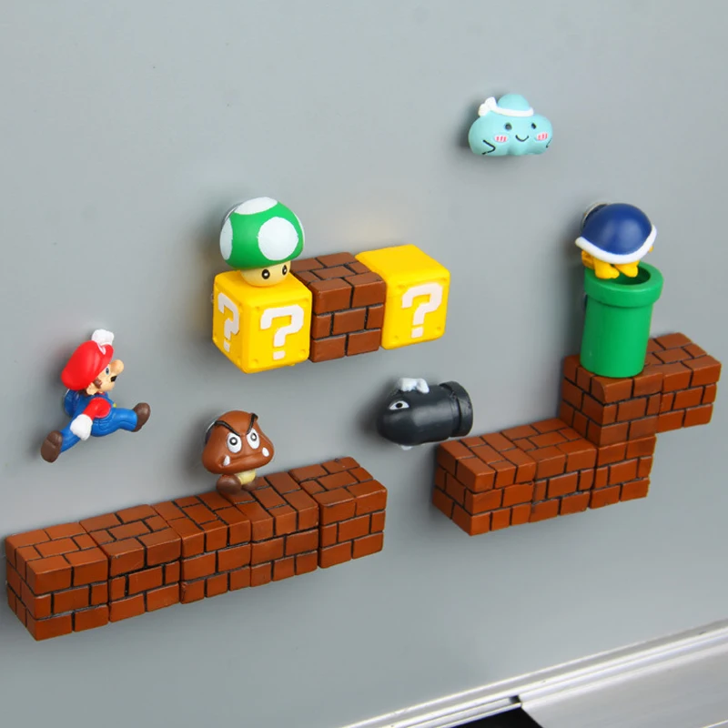 10 шт. 3D Super Mario Bros. Магниты на холодильник стикер сообщений смешные девочки мальчики для малышей детей студентов игрушки подарок на день рождения