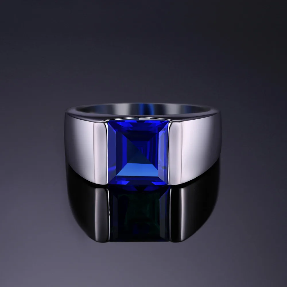 JewPalace 3.3ct Created Sapphire Ring 925 Sterling Silver Rings for men Wedding Gemstones Jewelry Fine | Украшения и аксессуары
