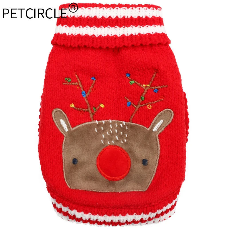 Dog Knit Jumper Puppy Sweater Pet Clothes Cartoon for Small Dogs Turtleneck Dog Costume XS S M L XL - Цвет: Красный