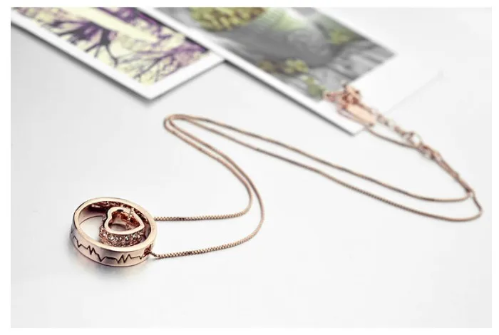 Новинка 2020 оригинальная цепочка с подвеской в виде кольца и сердца от