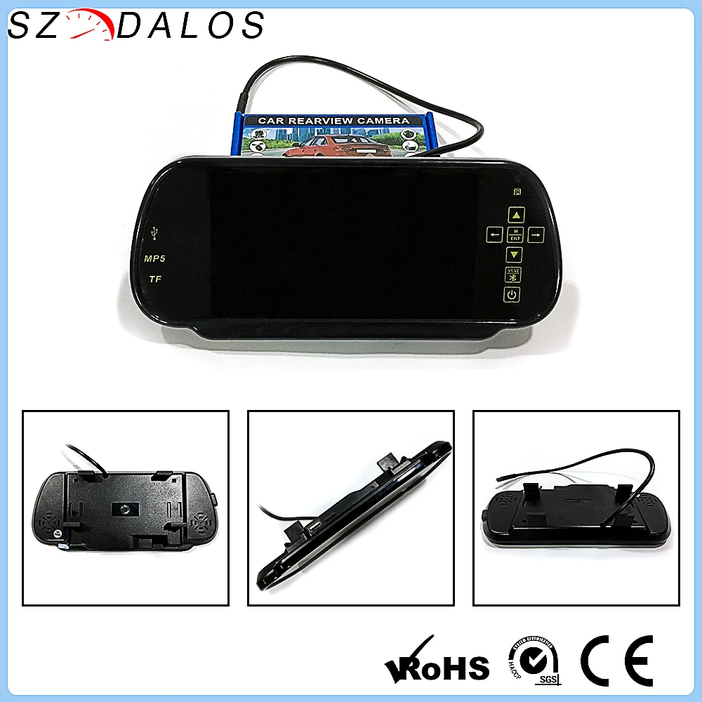 Оригинальный Авто зеркалом заднего вида для android IOS Bluetooth MP5 Стекло 7 дюймовый