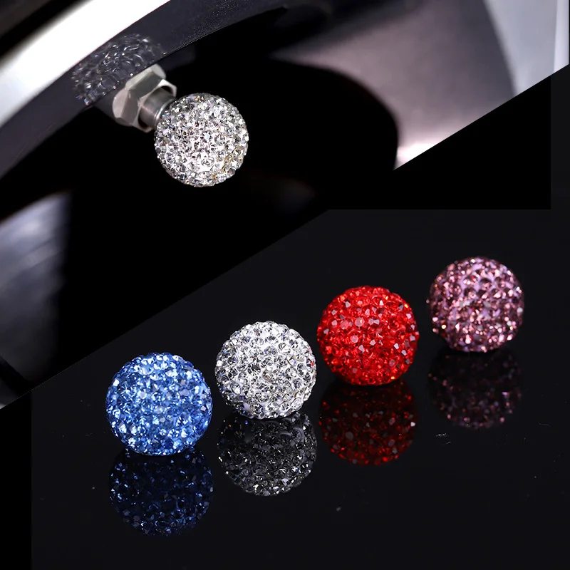 

4 шт./лот Bling Rhinestone Универсальный Автомобильный шинный воздушный клапан колпачки Кристалл бриллиант Сияющий пылезащитный клапан Стволовые ...