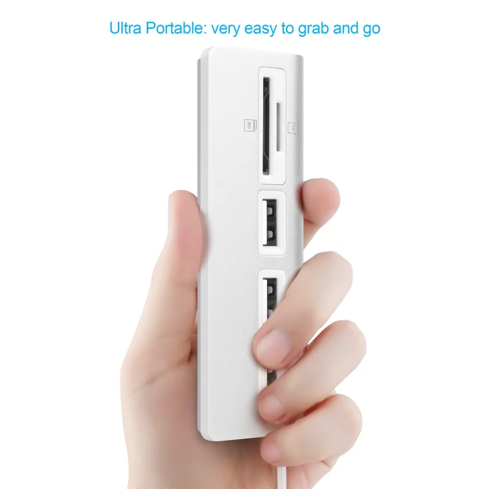 USB Card Reader с 3 портами usb хаб интерфейс HUB разъем SD для Mac/карты памяти/ноутбук/мышь