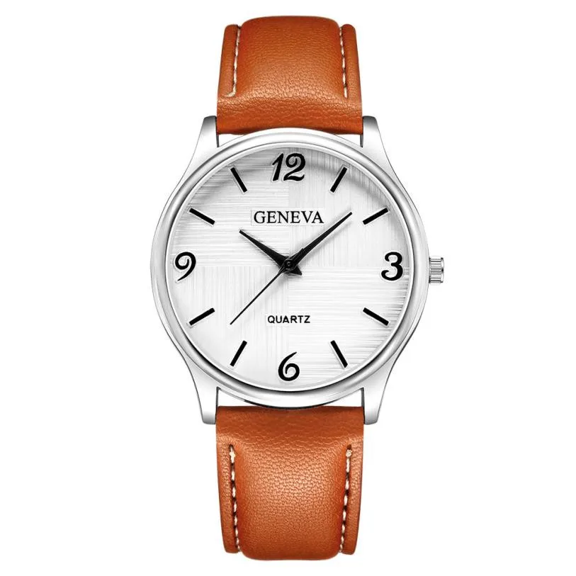 Высококачественные деловые часы мужские роскошные кварцевые наручные кожаный