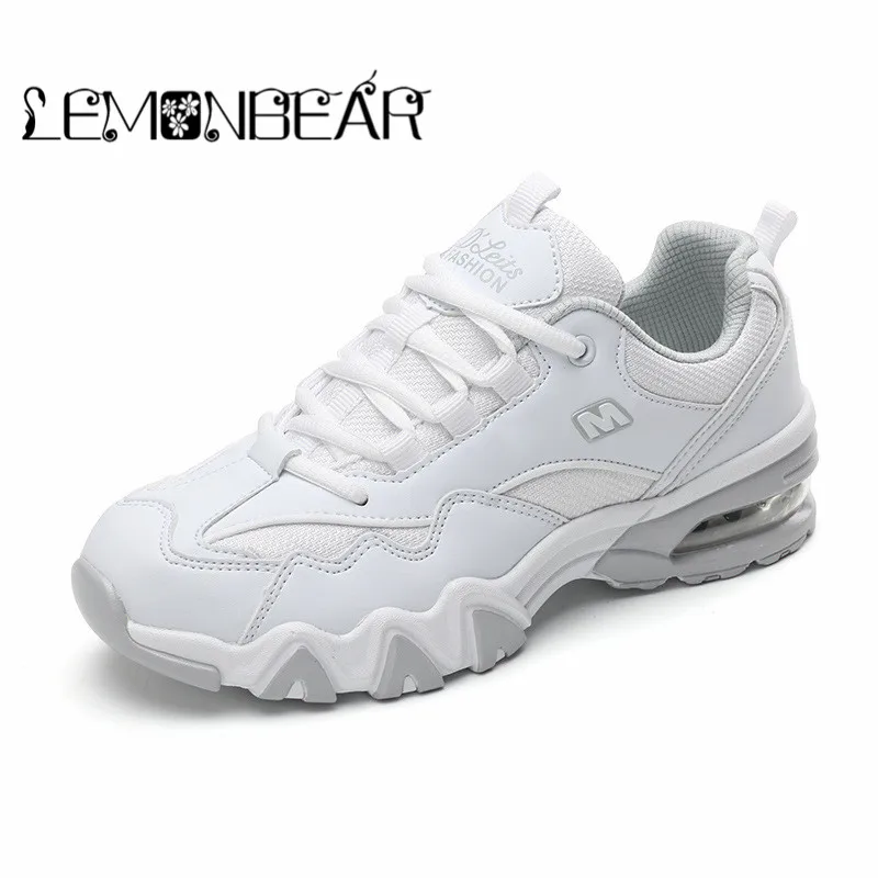 Мужские осенние туфли толстая подошва амортизаторы легкие черные белые обувь