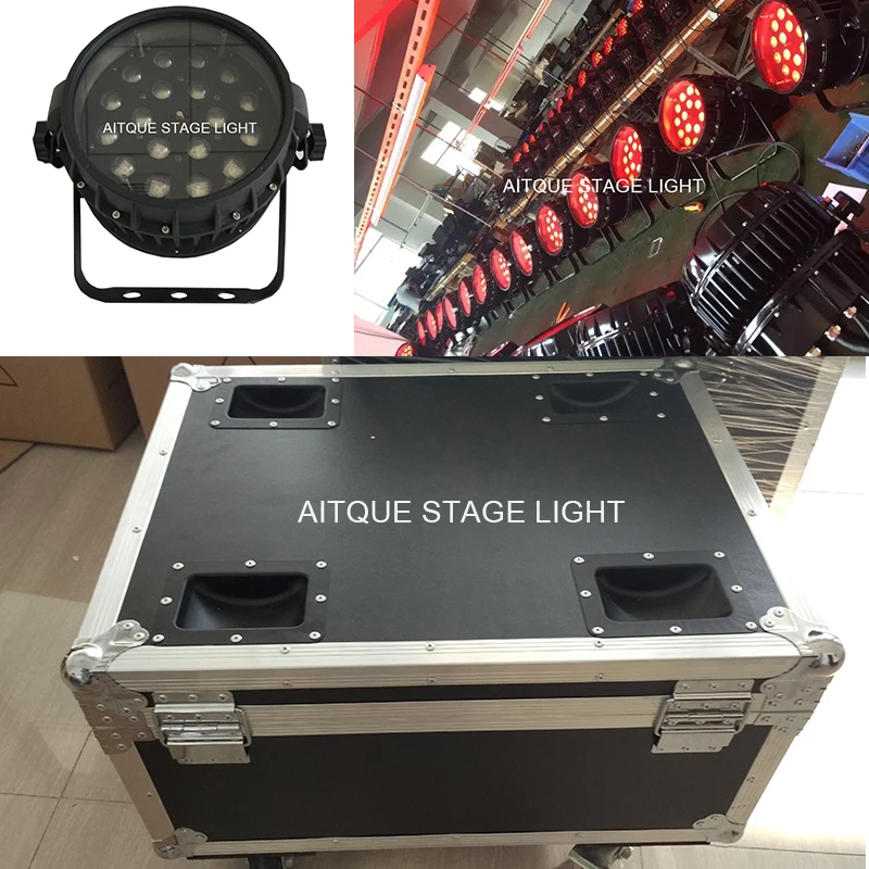 12 огней + Корпус Водонепроницаемый сценический свет par led 18x10 w rgbw 64 мыть ip65 кейс для