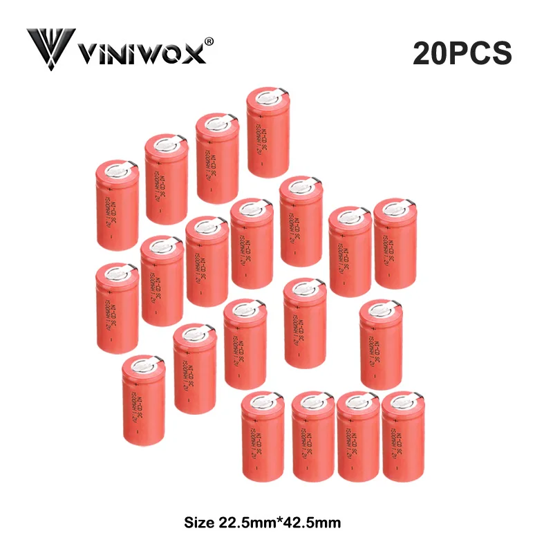 SC 1 2 V 1500mAh Ni CD Subc аккумуляторные батареи сделанные до 9 6 12V 14 4 18V 24V NICD электрические