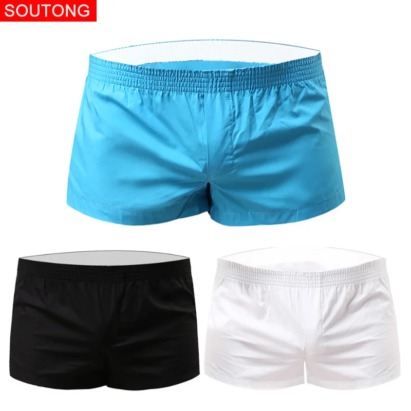 Soutong, 3 шт./лот, сексуальное мужское нижнее белье, боксеры, хлопок, удобные, свободные, Cueca, боксеры, Шорты, модный принт, мужские домашние трусы - Цвет: group 14