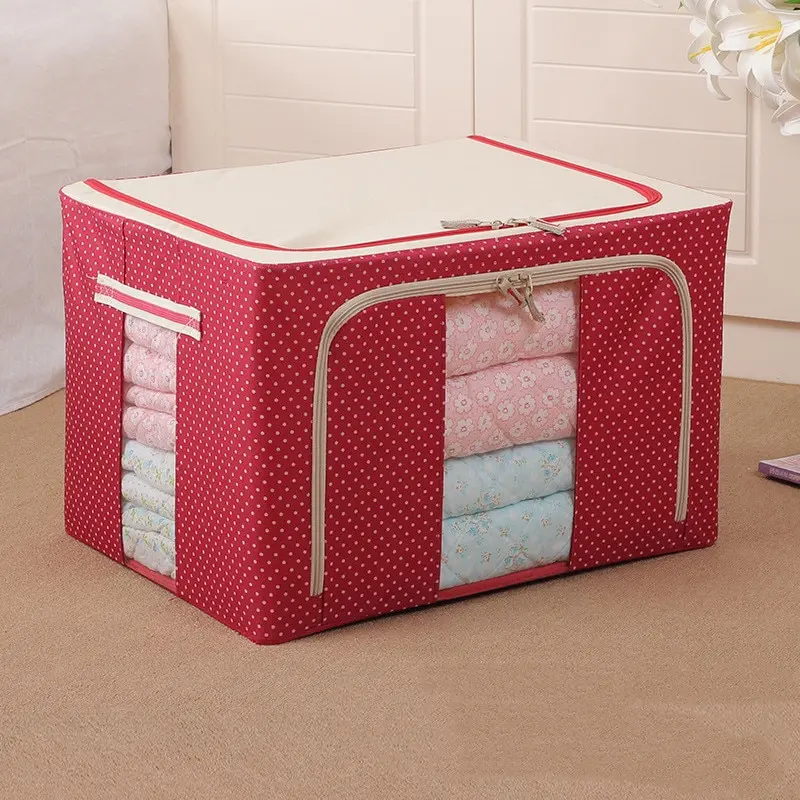 Junejour Оксфорд коробка для хранения одежды на молнии с милым принтом постельные принадлежности сумка для хранения одежды большое Одеяло Шкаф разделитель органайзер для дома