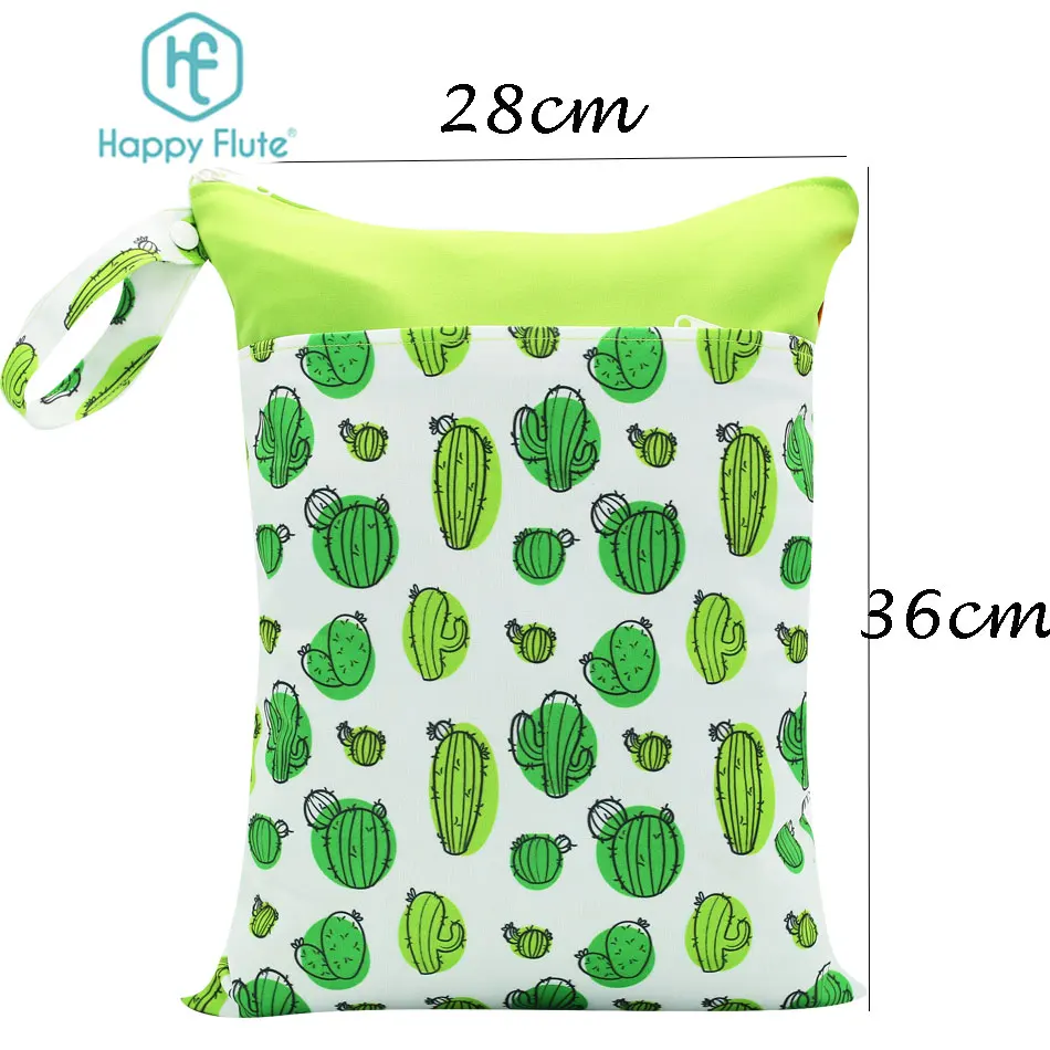 Happyflute 28*36 см wetbag водонепроницаемая и многоразовая сумка для подгузников с двумя