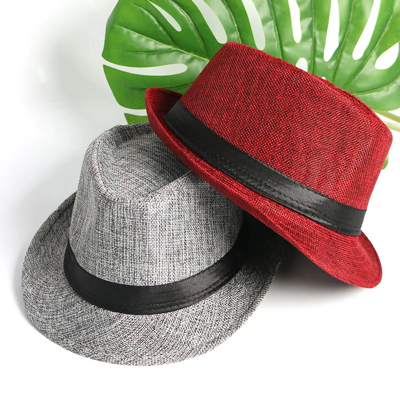 Лето 2019 Chapeu Homme ковбойские джазовые шляпы Женские однотонные льняные Панама