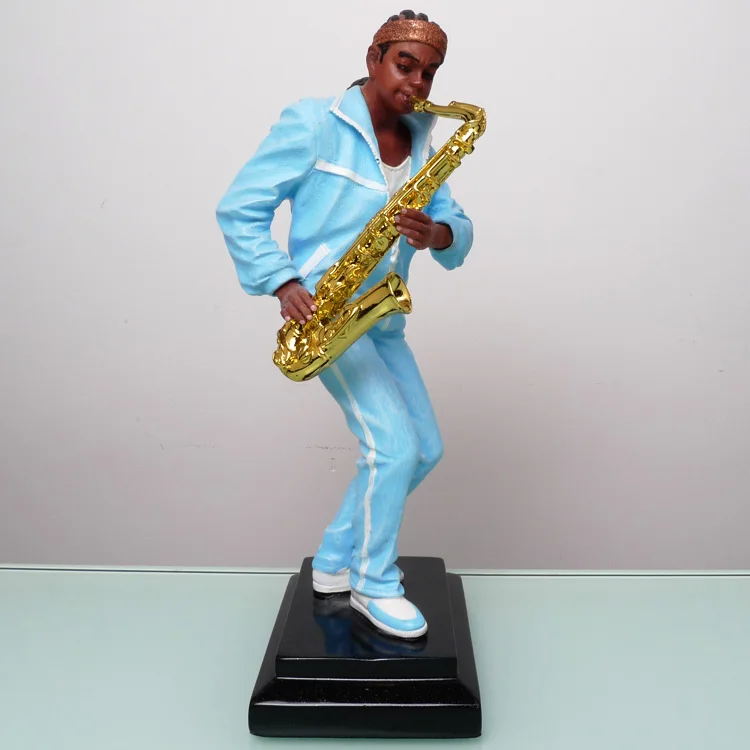 Черный ремешок музыка декоративные украшения из смолы альт саксофон фигурка