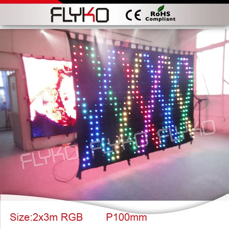 Горячая продажа свет гибкий p10 Светодиодный дисплей занавеса для сцены обратно с