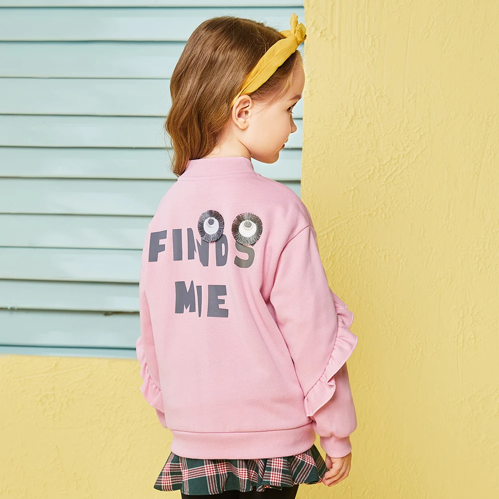 Balabala girls jackets with cute Ruffles Children Clothes fashion long sleeve coats and autunm coat for toddler | Детская одежда и