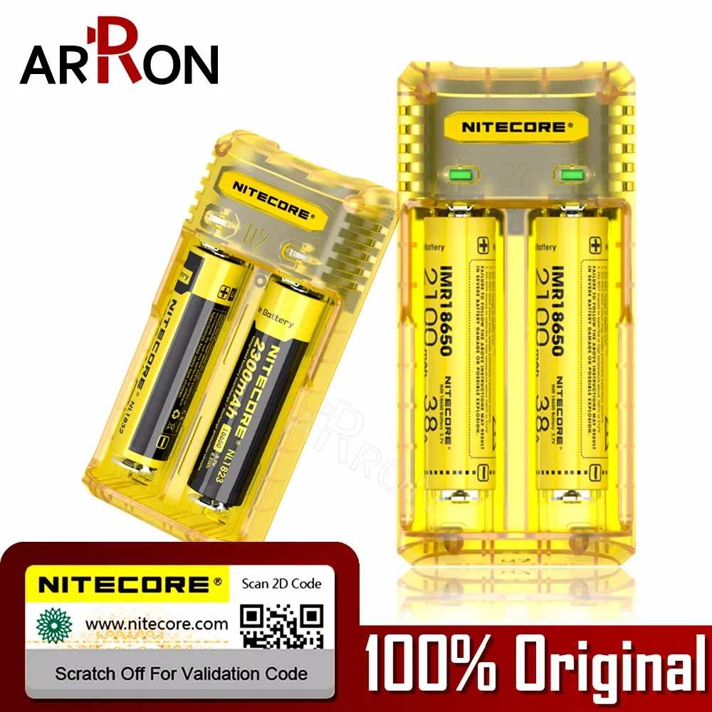 2018 новый Nitecore Q2 2 слота 18650 14500 26650 литиевая Батарея двойной слот совместимый IMR