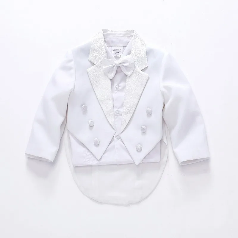 Новинка 2017 модный белый/черный костюм для маленьких мальчиков Детские блейзеры