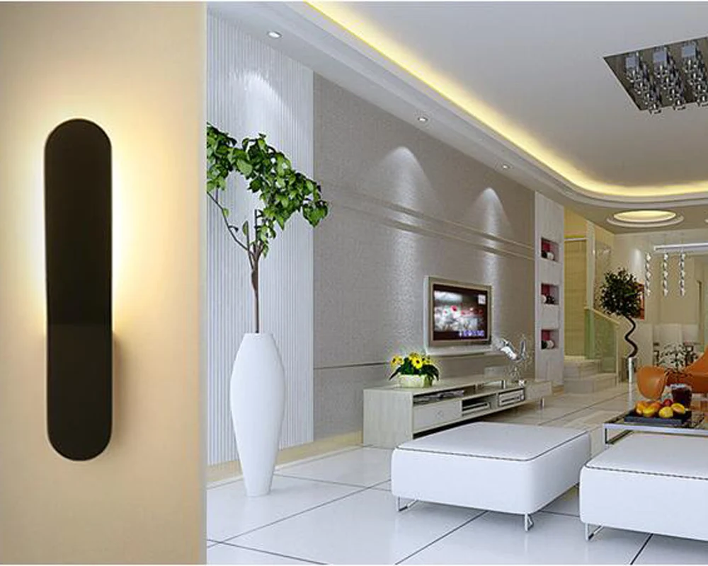 

Modern Simple wall lamp Wall Light Led Aluminum bed lamp livingroom corridor bedroom building indoor restaurant decoration White
