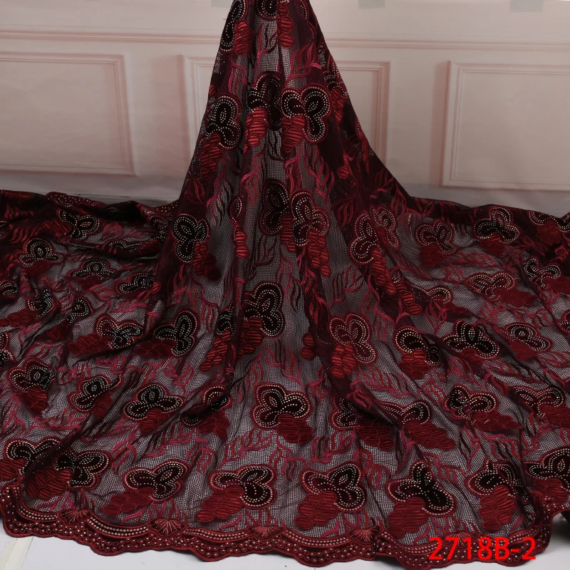 African Lace Fabric 2019 High Quality Nigerian Laces Fabrics with Stones French Tulle Velvet for Women KS2718B-1 | Аксессуары для
