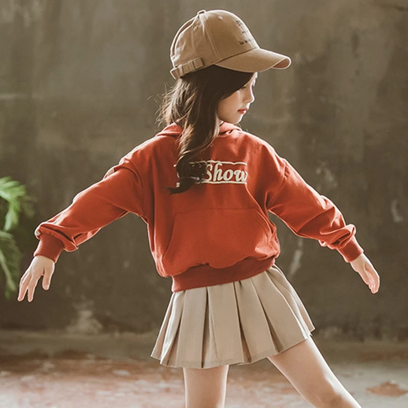 Autumn Clothes For Teenage Girls Of 8 Years Old Teen Clothing Set Skirts Girls Hoodies Kids Sweatshirt Cotton+Pleated Skirt Tide