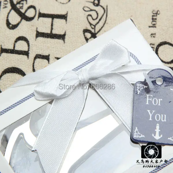 50 шт./лот оптовая продажа хромированный штопор в форме якоря для вина Свадебные