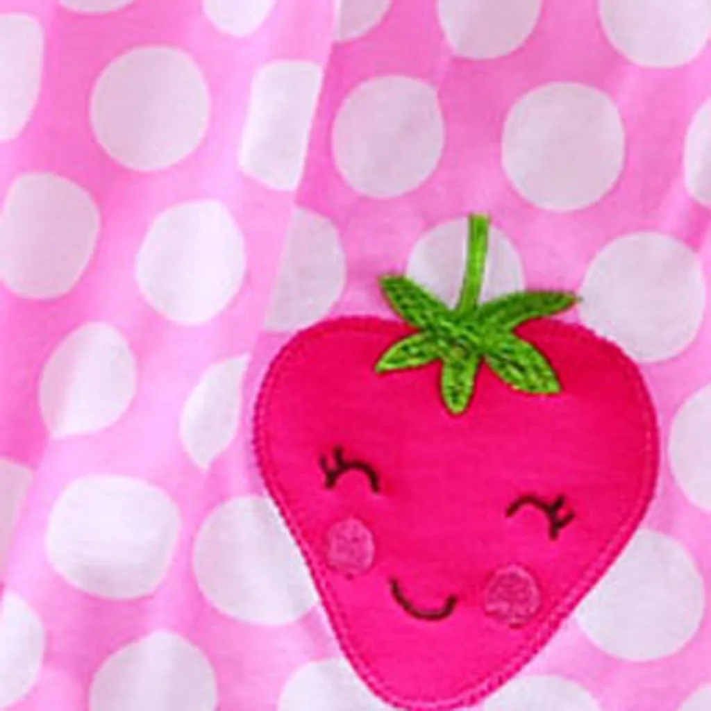 

Popular Summer FashionToddler Cute Baby Cotton Flower Children Dot Striped Tees Dress T-Shirt Vest