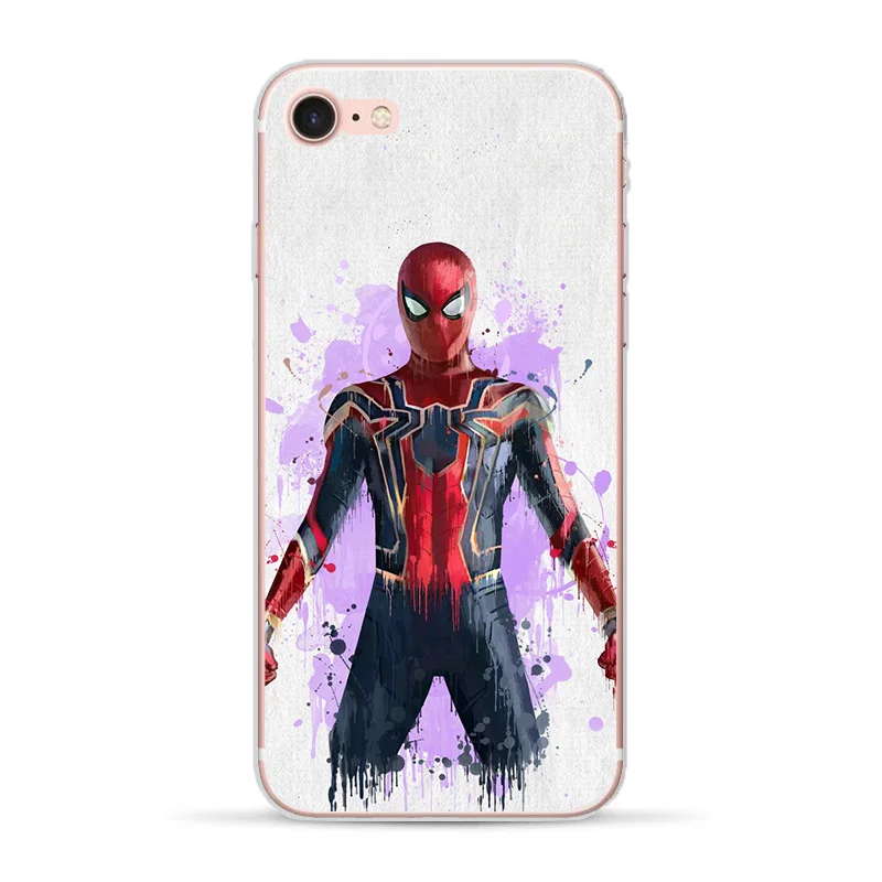 Marvel Мстители для Apple iphone 7 8 X XR XS MAX 6 6S Plus чехол 5 5S SE чехол для телефона мягкий ТПУ чехол Железный человек оболочка Человек-паук - Цвет: 03