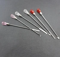 permanent makeup pigment mixer agitator 1pcs stainless steel spoons 1pcs crystal stirrers for tattoo eyebrow ink pigment