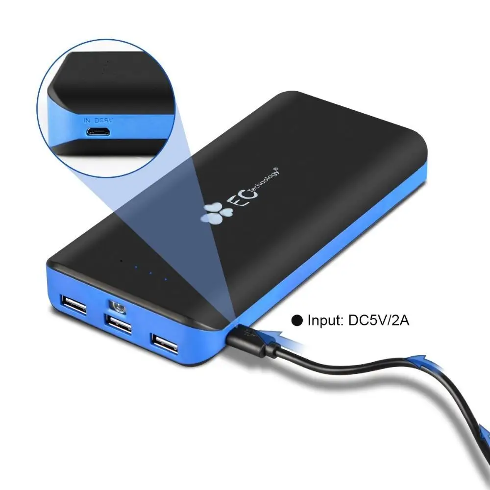 18650 Внешний аккумулятор USB зарядное устройство 20000 мАч EC технология PowerBank для