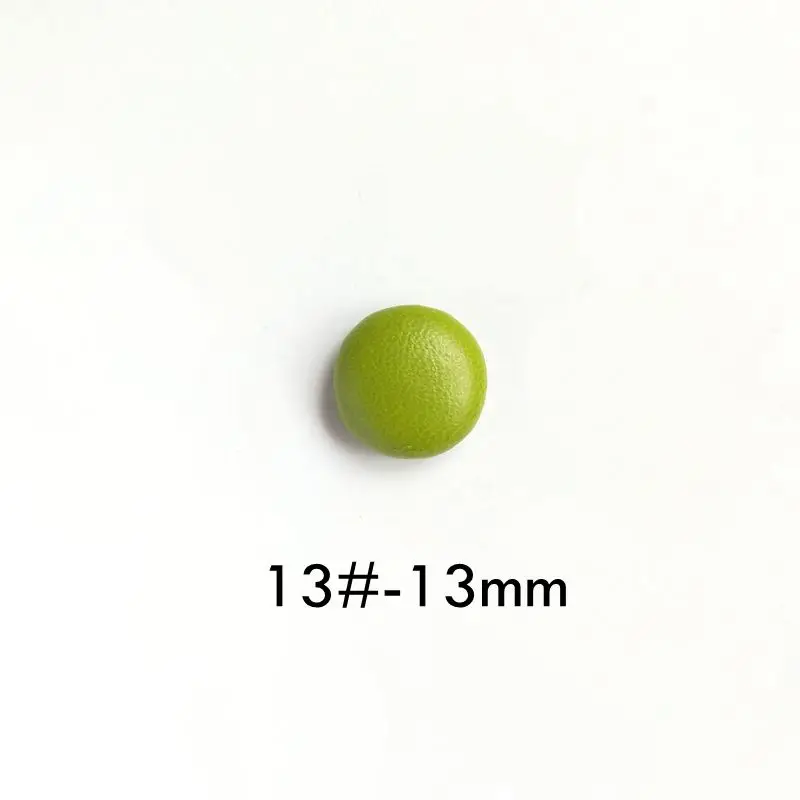 13mm-13 10mm 13mm Faux leather round cloth buckle DIY button jewelry material homemade bean earrings accessories a pack of 10 - Цвет: 13mm-13