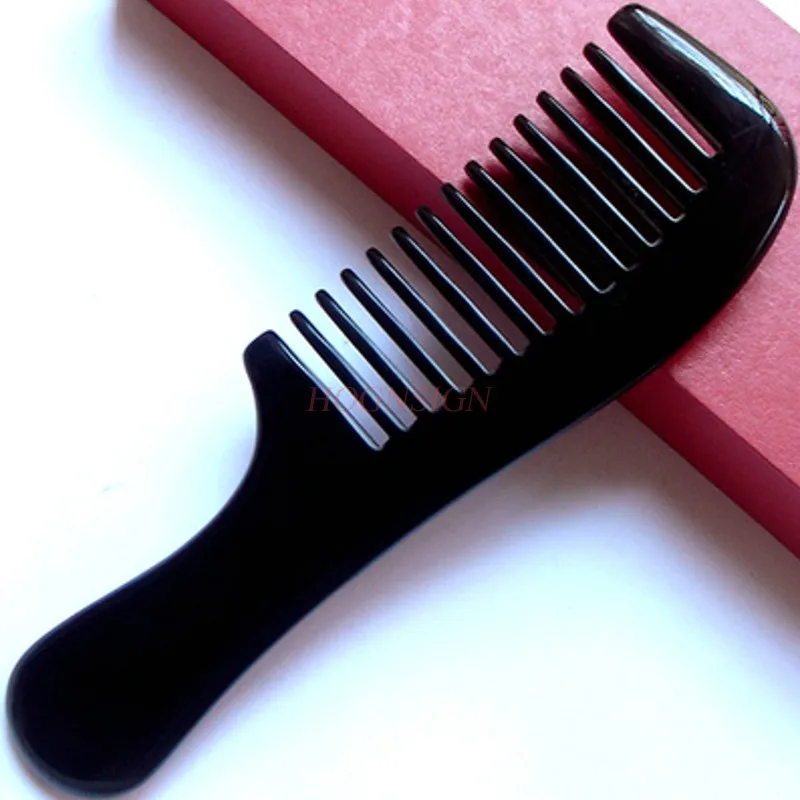 Beaded Professional Massage Anti-itch Curl Comb Large Wide Toothed Combs Natural Black Buffalo Coarse Tooth Hairbrush Supplies