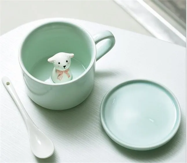 Прекрасная керамическая кружка для кофе, чая, молока, 3D кружка с животными, Baymax, панда, кошка, корова, овца, свинья, собака, дельфины, лошадь, утка, кружки, отличный подарок