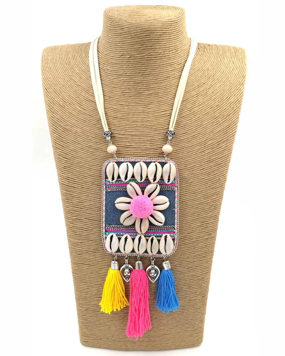 Новинка богемные ожерелья в стиле бохо с цветком сзади подвески виде ракушек для