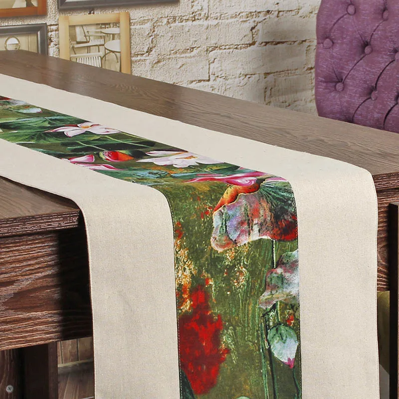 Китайский Настольная дорожка ткань хлопок льняная салфетка Свадебные Длинные