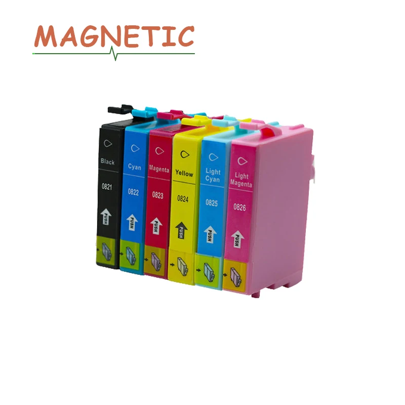 Картриджи для принтера Epson R290 R270 R390 TX650 T50 T59 RX590 TX800W TX720 700 TX800 RX610 821 6 цветов |