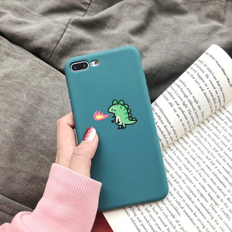 Милый мультяшный чехол для телефона для iphone 8 Plus 6 6S 7 X с милым динозавром для iphone Xs max XR Capa