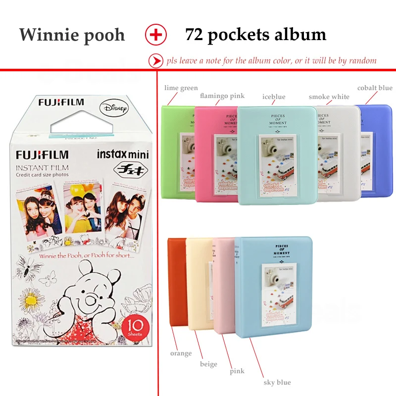 Пленка моментальной печати Fujifilm Instax Mini Winnie the Pooh 10 листов fr 9 8 7s 70 90 25|Фотоплёнка| |